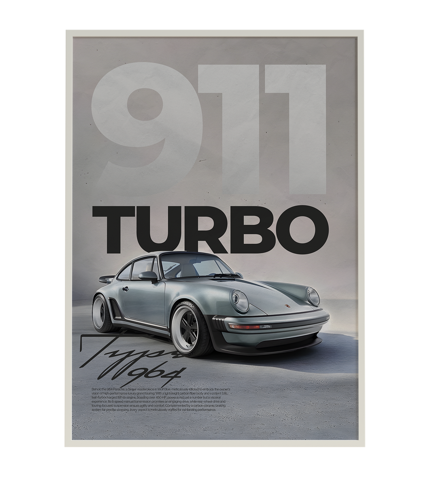 Porsche 911 Turbo Type 964 Poster (Singer)