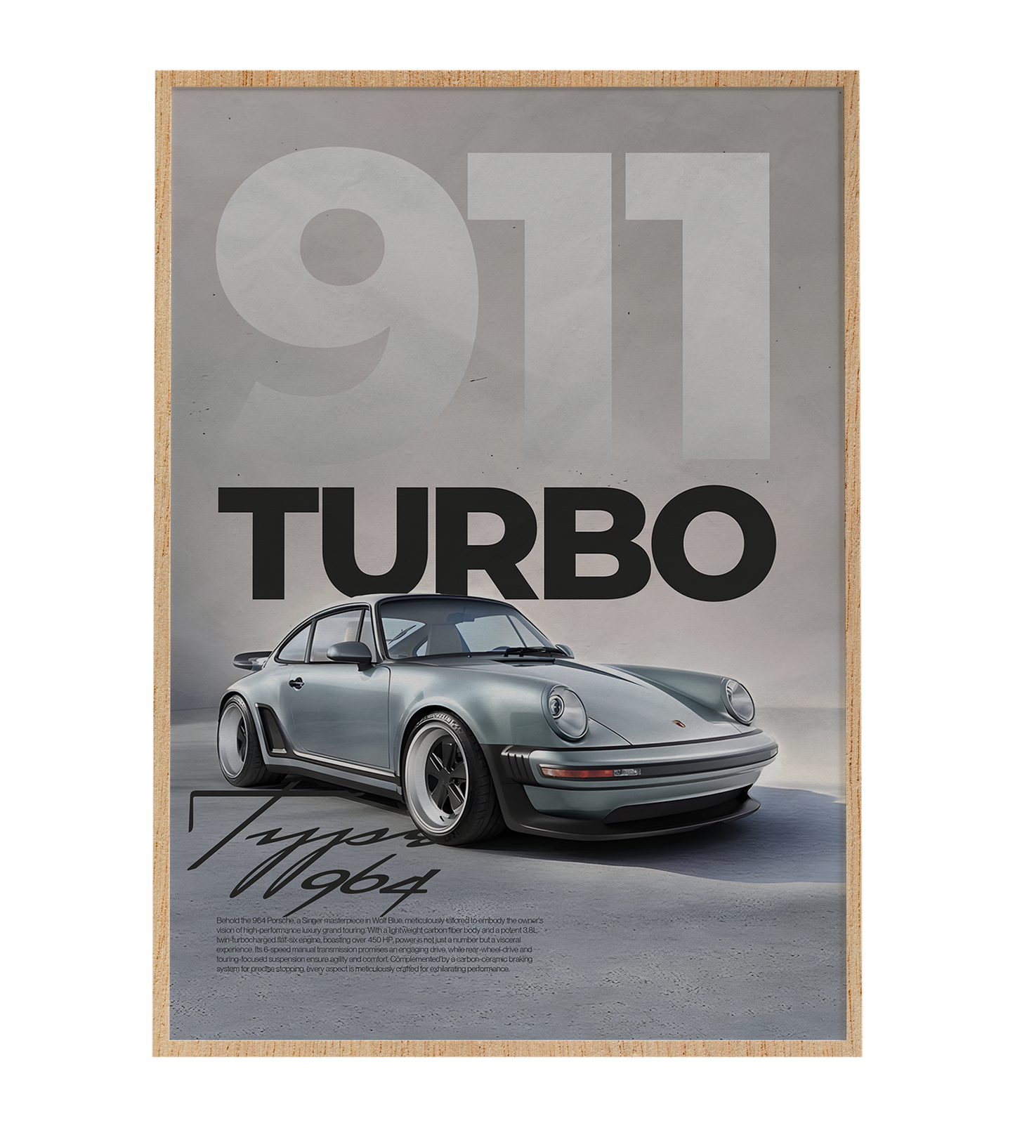 Porsche 911 Turbo Type 964 Poster (Singer)