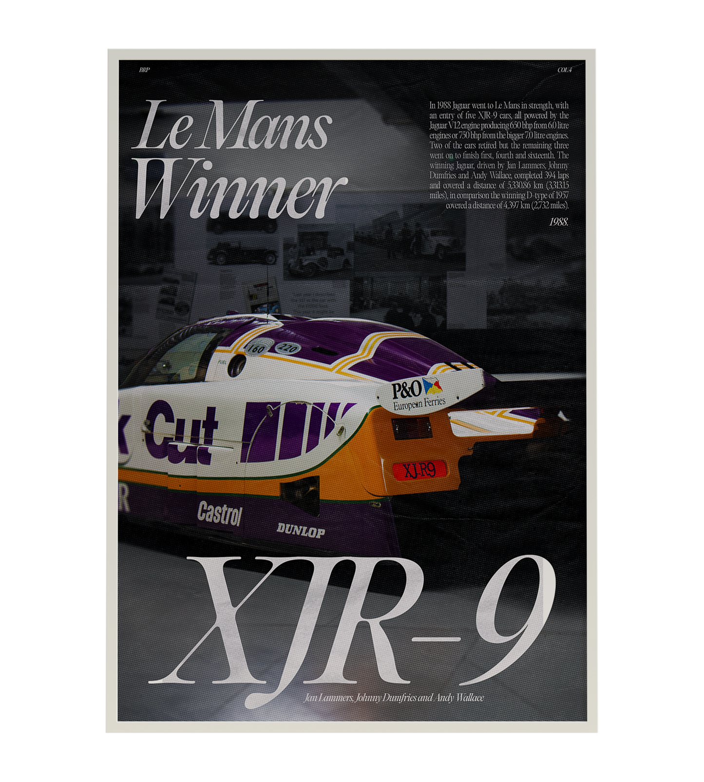 1988 LE MANS WINNER: JAGUAR’S XJR-9 POSTER