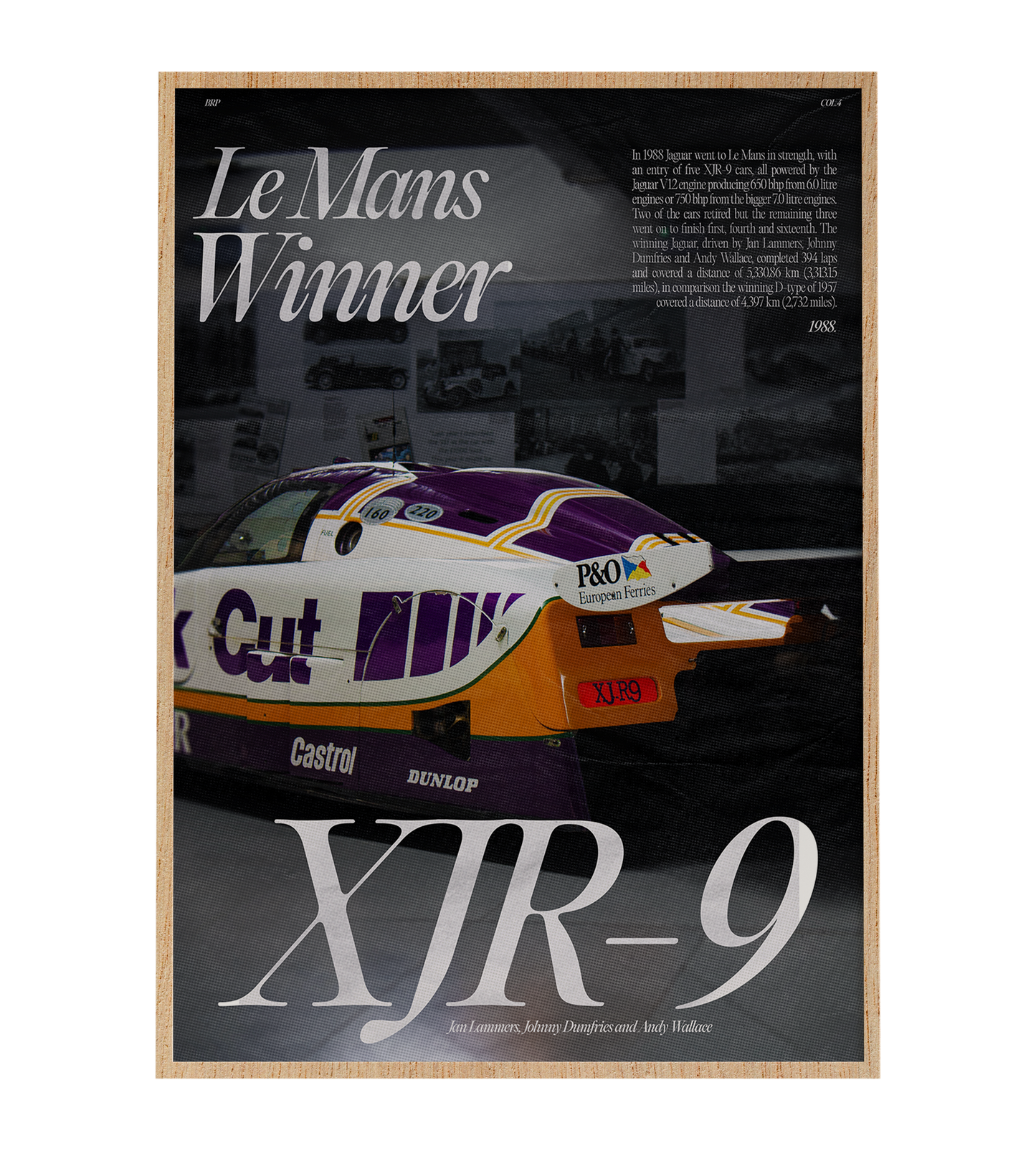 1988 LE MANS WINNER: JAGUAR’S XJR-9 POSTER