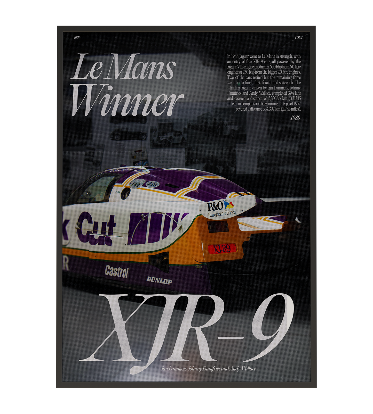 1988 LE MANS WINNER: JAGUAR’S XJR-9 POSTER