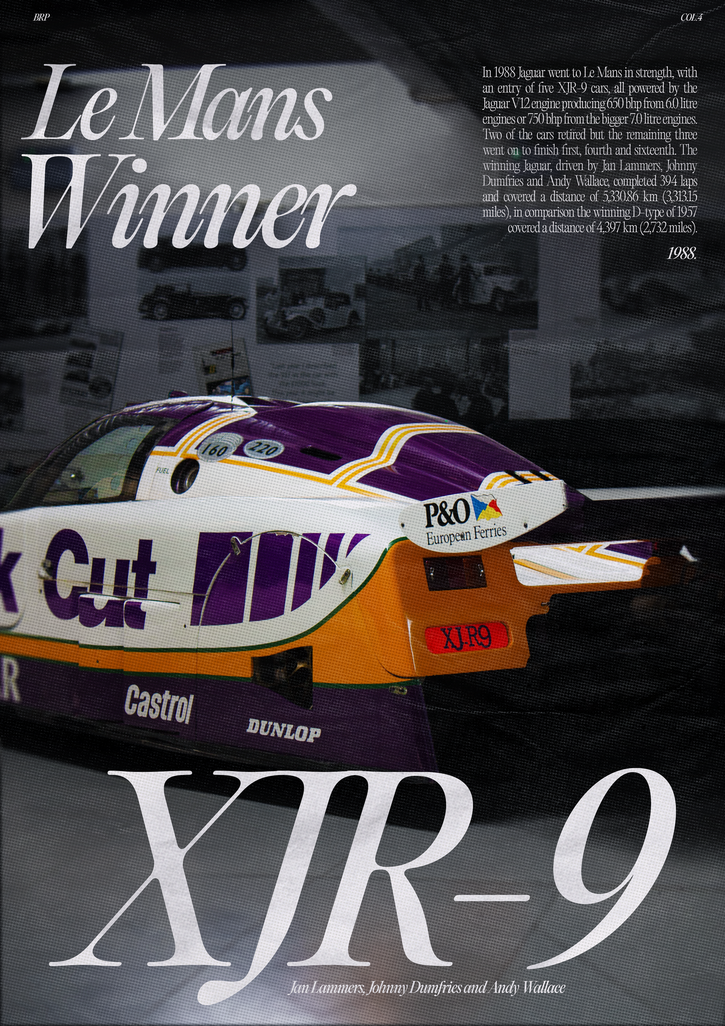 1988 LE MANS WINNER: JAGUAR’S XJR-9 POSTER